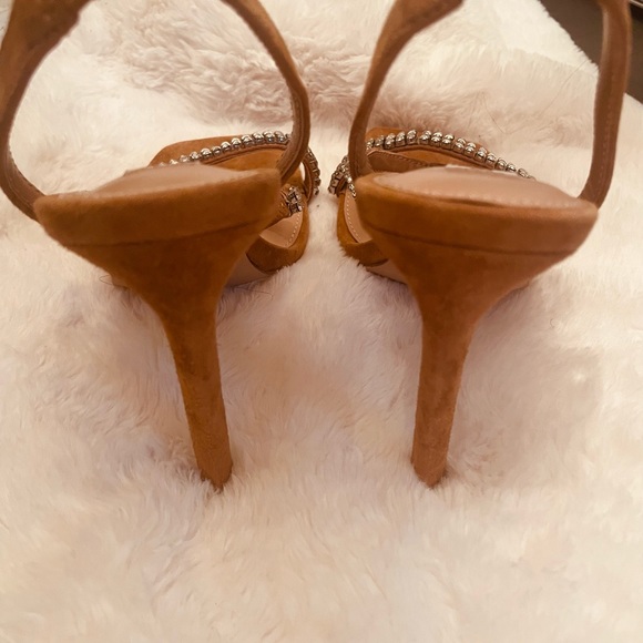 Steven Madden, camel colored, rhinestone strap sandals. - Picture 3 of 11
